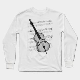 Double Bass Player Bassist String Musician Long Sleeve T-Shirt